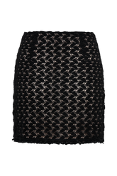Morgan Mesh And Lace Mini Skirt - Black